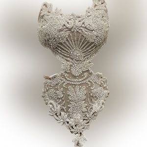 Customized hand made diamond studded dress!